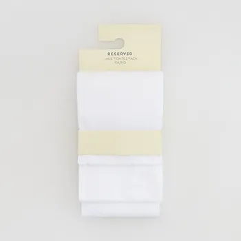 Dívčí spodní prádlo Reserved - Sada 2 punčocháčů z mikrovlákna - bílá - 133FQ-00X - 133FQ-00X-U15