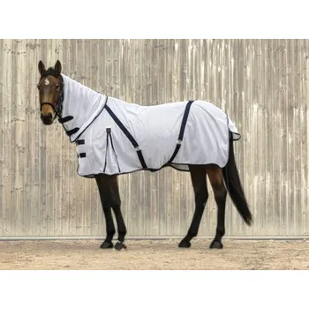 Deka pro koně Deka proti hmyzu EQUITHEME Mesh Combo bílá 165cm