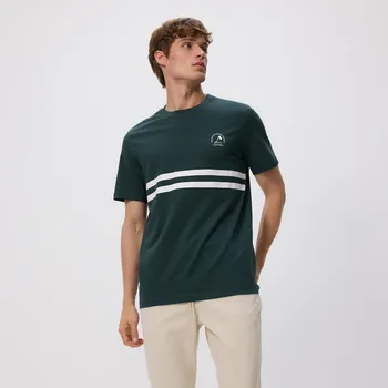 Pánské tričko Reserved - Tričko regular s potiskem - petrolejová - 419EX-67X - 419EX-67X-XL