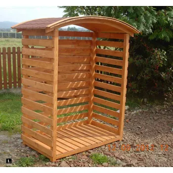 Dřevník Přístřešek na dřevo, dřevník - DOPRODEJ 80 x 150 x 200 cm Teak