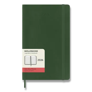 Diář Diář Moleskine 2026 - měkké desky, L, denní, tmavě zelený