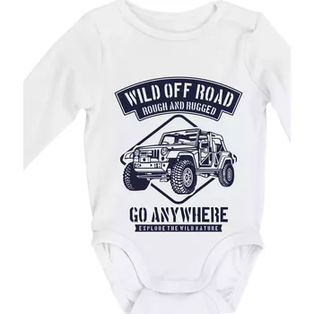Wild Off Road - Body kojenecké s dlouhým rukávem - Dlouhý r. 3-6 měs ( Bílá )