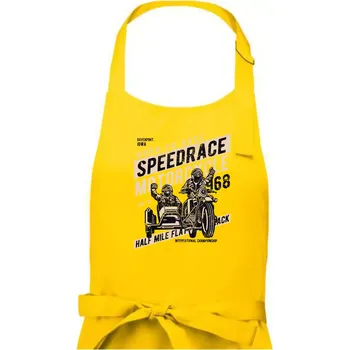 Kuchyňská zástěra Speedrace motrcycle half mile - Pánská zástěra na vaření - Univerzální velikost ( Žlutá )