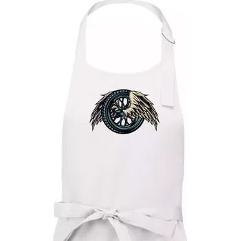 Kuchyňská zástěra Moto kolo s křídly - Pánská zástěra na vaření - Univerzální velikost ( Bílá )