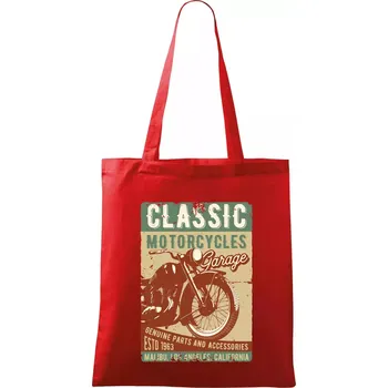 Nákupní taška Moto garage malibu - Taška bavlněná - 42 x 38 cm ( Červená )