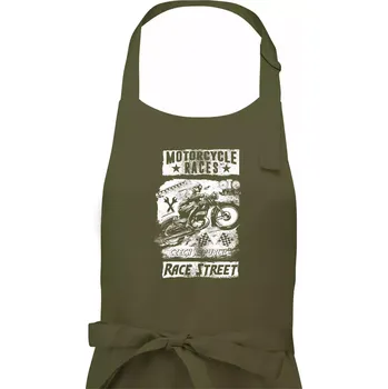 Kuchyňská zástěra Motorcycle Races - Pánská zástěra na vaření - Univerzální velikost ( Khaki )