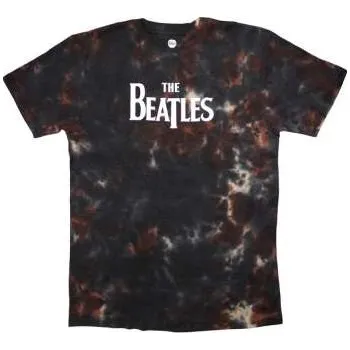 Merch The Beatles: The Beatles Unisex T-shirt: Drop T Logo (brown) (wash Collection) (large) L
