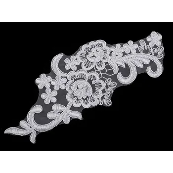 Stuha Monofilová aplikace / vsadka 8x20 cm Varianta: 1 bílá sněhová, Balení: 2 ks