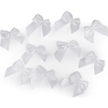Stuha Saténová mašlička 25x25 mm Varianta: 1 bílá, Balení: 20 ks