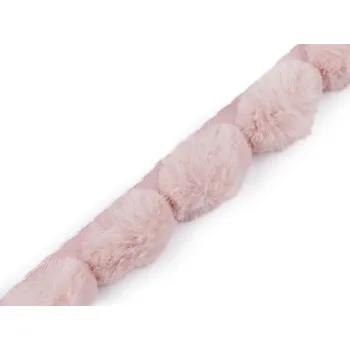 Stuha Všívací lemovka / lampas z umělé kožešiny kulatý šíře 3 cm Varianta: 2 pudrová, Balení: 1 m