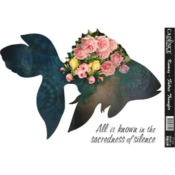 Nášivka Cadence Transferový obrázek na textil Cadence, 25x35 cm - Květinová ryba