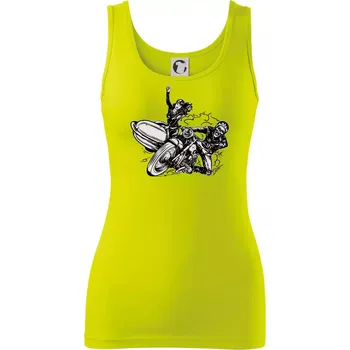 Dámské tričko Motorka se sajdkou - Dámské tílko - M ( Limetková )