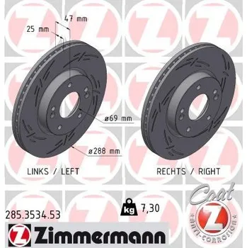 Brzdový kotouč Brzdový kotouč ZIMMERMANN 285.3534.53