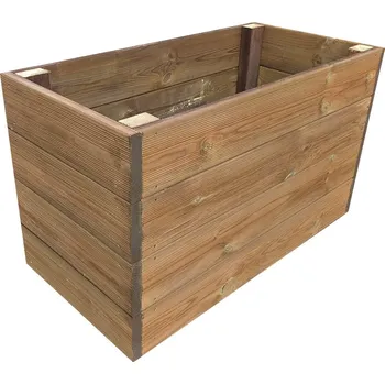 Vyvýšený záhon Vyvýšený záhon zahradní 100 x 50 x 50 cm Severská borovice IMPREGNOVANÁ (vroubky)