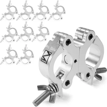 Osvětlovací technika BeamZ BC50-200D Set 10ks slimline otočných svorek 200kg, stříbrný