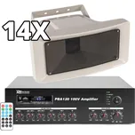 Power Dynamics Set ozvučení se 14 reproduktory pro obchodní centra nebo průmyslové haly