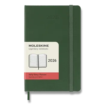 Diář Diář Moleskine 2026 - tvrdé desky, S, denní, tmavě zelený