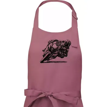 Kuchyňská zástěra Motorkář skica - Dámská zástěra na vaření - Univerzální velikost ( Starorůžová )