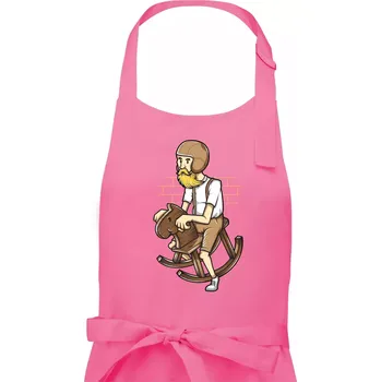 Kuchyňská zástěra Starý jezdec - Pánská zástěra na vaření - Univerzální velikost ( Růžová )