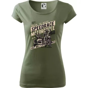 Dámské tričko Speedrace motrcycle half mile - Dámské triko Pure - XL ( Khaki )