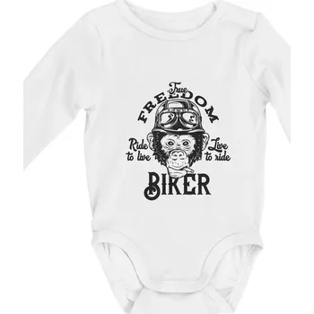 Kojenecké oblečení The freedom biker - Body kojenecké s dlouhým rukávem - Dlouhý r. do 3 měs ( Bílá )