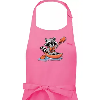 Kuchyňská zástěra Mýval v kajaku kreslený - Pánská zástěra na vaření - Univerzální velikost ( Růžová )