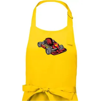 Kuchyňská zástěra Motokára červená - Pánská zástěra na vaření - Univerzální velikost ( Žlutá )