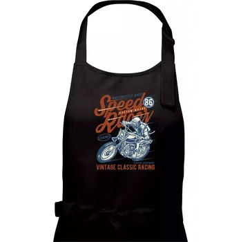 Kuchyňská zástěra Speed Racer 2 - Dámská zástěra na vaření - Univerzální velikost ( Černá )