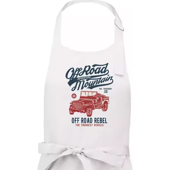 Kuchyňská zástěra Off Road Jeep - Pánská zástěra na vaření - Univerzální velikost ( Bílá )