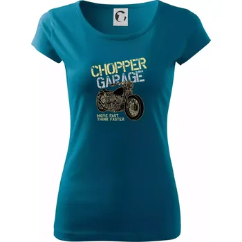 Dámské oblečení Chopper garage - Dámské triko Pure - XL ( Petrolejová )