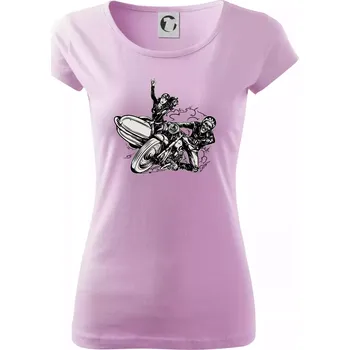 Dámské tričko Motorka se sajdkou - Dámské triko Pure - 3XL ( Orchid )