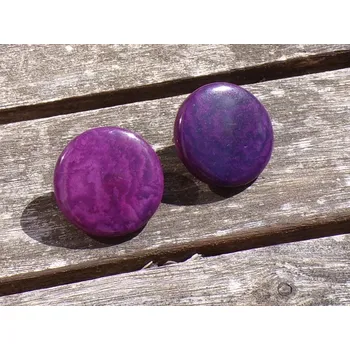 Náušnice Náušnice tagua (zapichovací, fialové)