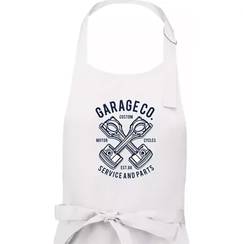 Kuchyňská zástěra Garage Co - Pánská zástěra na vaření - Univerzální velikost ( Bílá )