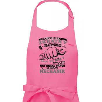 Kuchyňská zástěra Mechanik zkratky - Dámská zástěra na vaření - Univerzální velikost ( Růžová )