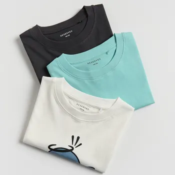 Dětská móda Reserved - Bavlněné tričko 3 ks - tmavě šedá - 096FH-90X - 096FH-90X-152