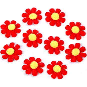 Výtvárné potřeby Květ z filcu Ø2,7 cm Varianta: 6 červená jahoda, Balení: 5 ks