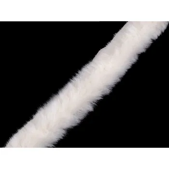 Stuha Všívací oděvní / dekorační kožešina kulatá šíře 1,5 cm Varianta: 2 krémová světlá, Balení: 1 m