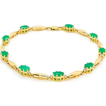 Náramek Náramek ze žlutého zlata s diamanty a smaragdy RB799EMY