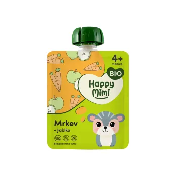 Dětská výživa Happy Mimi BIO ovocný příkrm 90g Mrkev