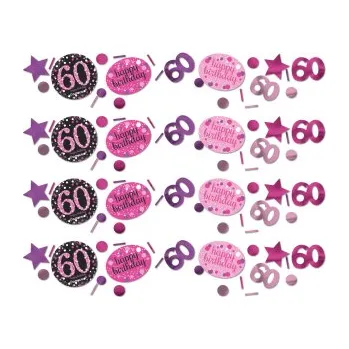 Konfeta Amscan Konfety třpytivá růžová 60