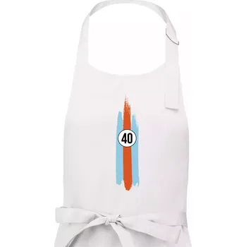 Kuchyňská zástěra Vintage Race 40 - Dámská zástěra na vaření - Univerzální velikost ( Bílá )