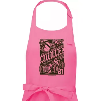 Kuchyňská zástěra Auto Race - Pánská zástěra na vaření - Univerzální velikost ( Růžová )