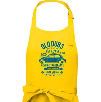 Kuchyňská zástěra Old Dubs - Dámská zástěra na vaření - Univerzální velikost ( Žlutá )