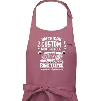 Kuchyňská zástěra American Custom Motorcycle - Dámská zástěra na vaření - Univerzální velikost ( Starorůžová )