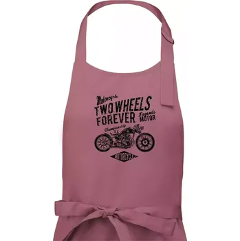 Kuchyňská zástěra Two Wheels Forever 1 - Pánská zástěra na vaření - Univerzální velikost ( Starorůžová )