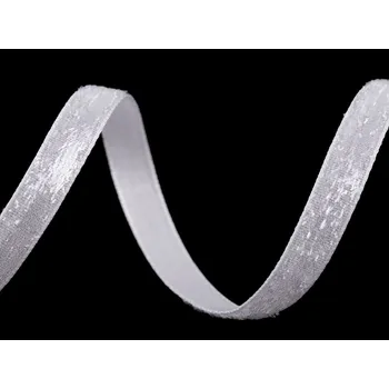 Stuha Sametová lurexová stuha šíře 6 mm Varianta: 1 bílá, Balení: 45 m