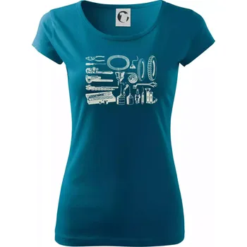 Dámské tričko Oprava motorky - Dámské triko Pure - XS ( Petrolejová )