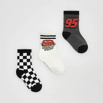 Reserved - Ponožky Auta 3 ks - krémová - 098FQ-01X - 098FQ-01X-K25