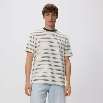Pánské tričko Reserved - Pruhované tričko komfort - bílá - 411EX-00X - 411EX-00X-XXL