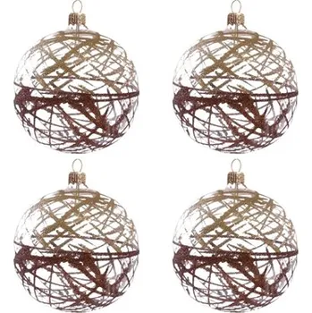 GLASSOR Set velkých baněk s čárami 4 ks